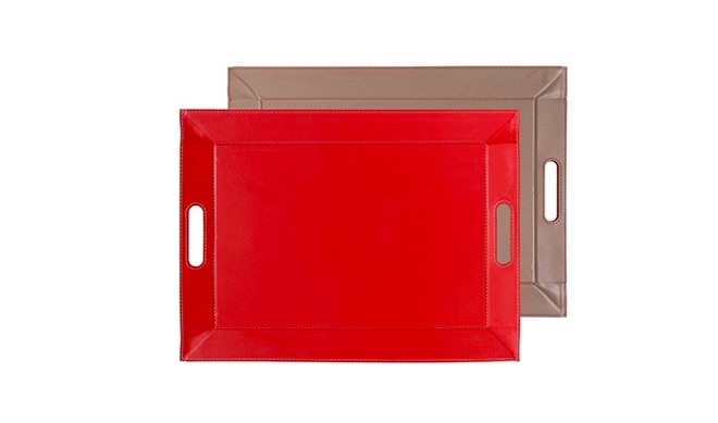 Plateau Réversible Bicolore Rouge et Taupe 