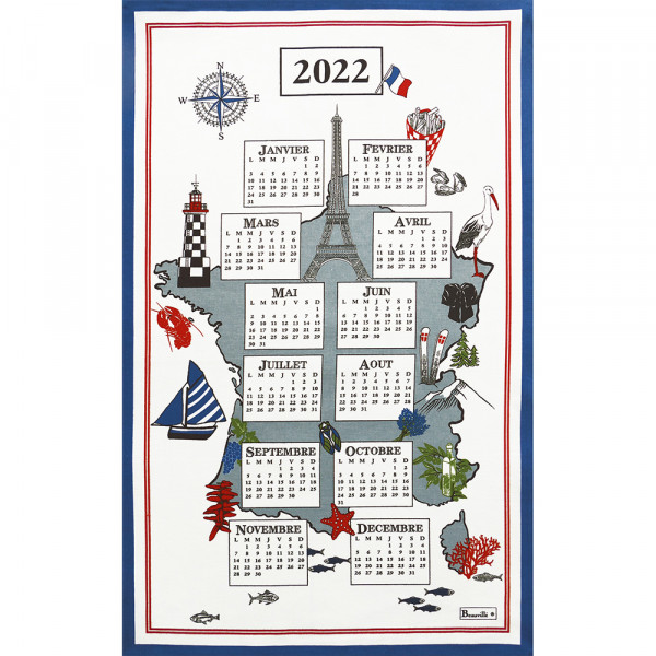 Torchon Calendrier 2022 Douce France