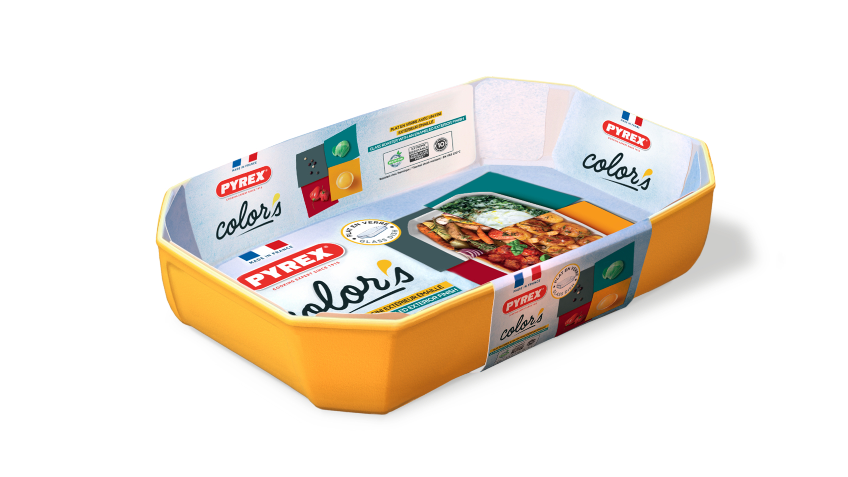 Color's Plat rectangulaire en verre jaune curry - Color's - Pyrex® - Offrir  Retailers