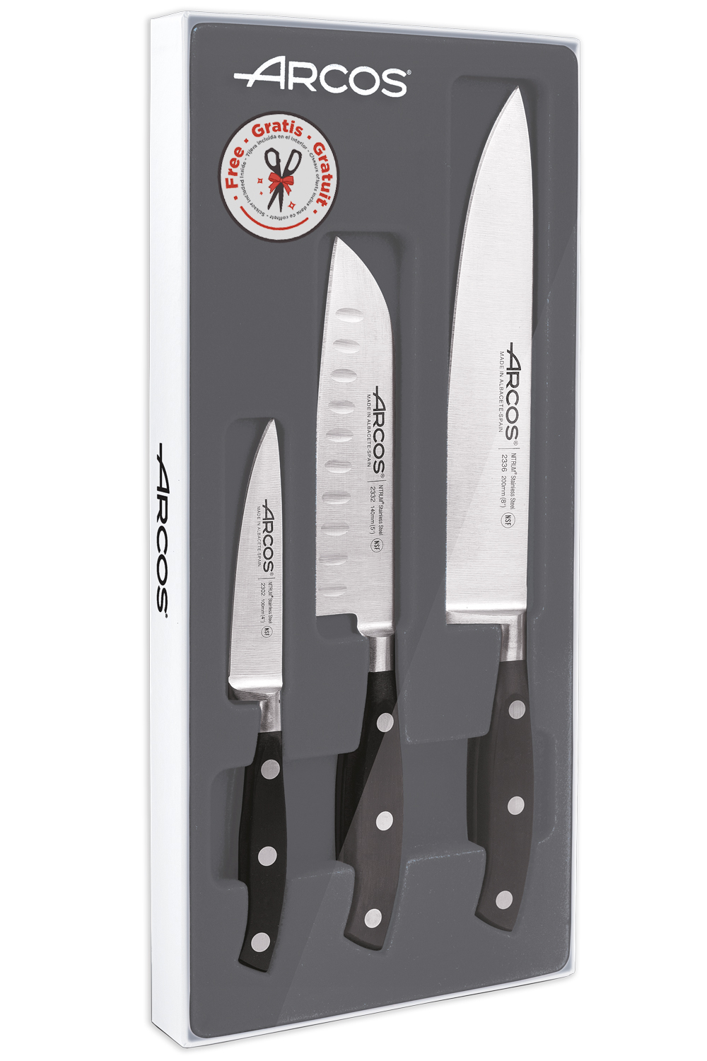 Coffret 3 couteaux de cuisine Riviera forgés + ciseaux offerts - Riviera