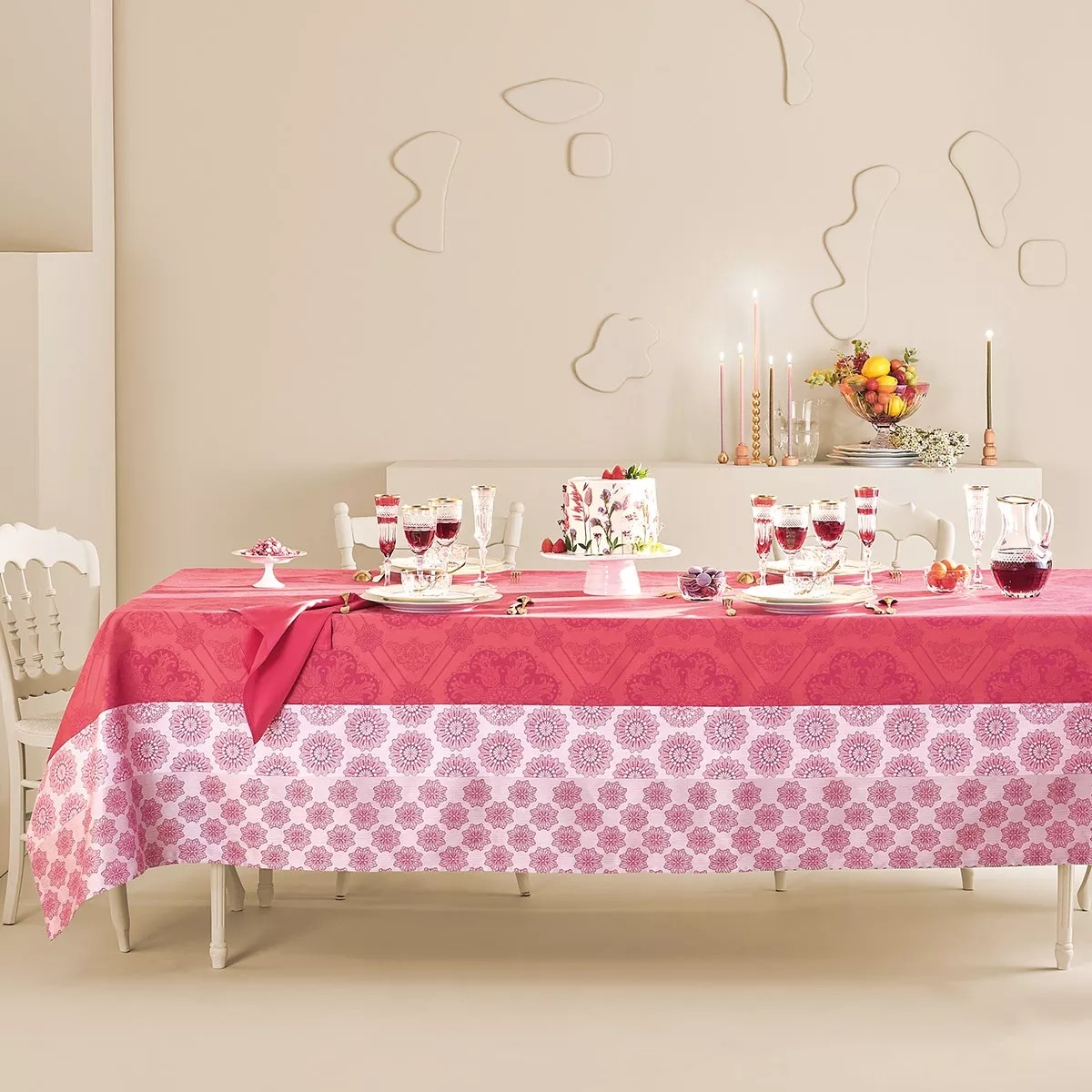 Nappe Mille rosaces framboise - Printemps - Été 2025