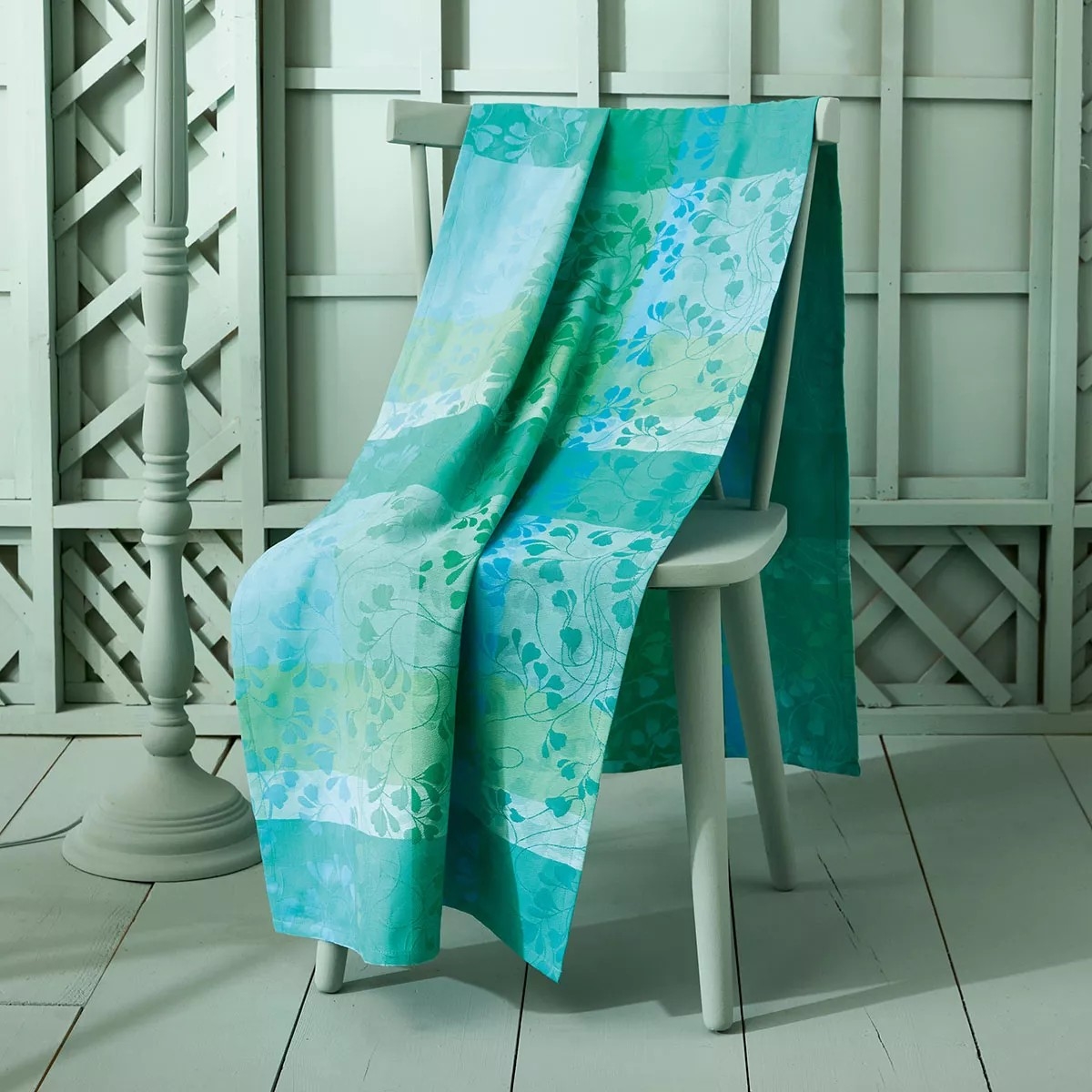 Chemin de table Mille feuillages turquoise - Printemps - Été 2025