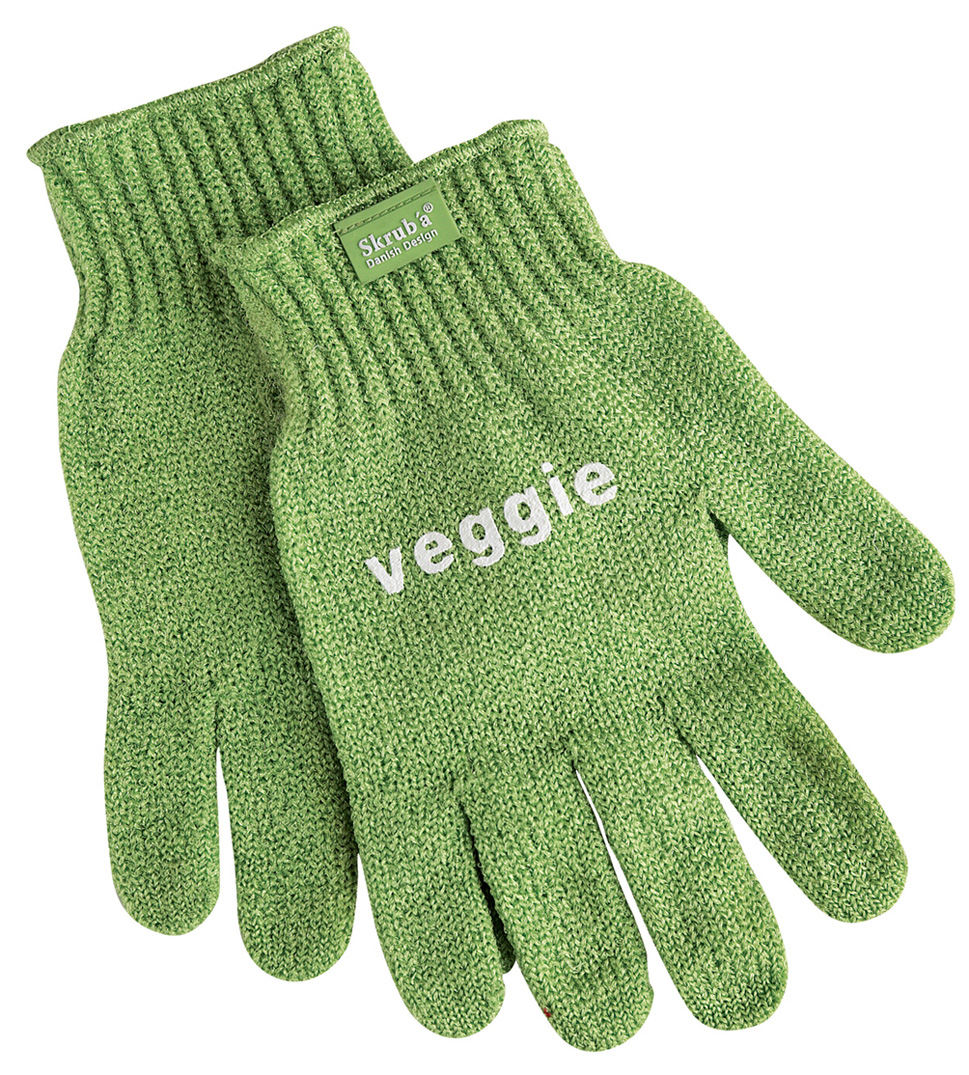 Visuel de Gant éplucheur spécial légumes x1 paire M/L - SKRUB'A nylon polyamide, silicone - 22 x 15 x 1,5 cm