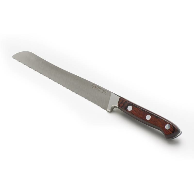 Couteau à pain 20 cm Made In France, manche en bois - Forgé Traditionnel