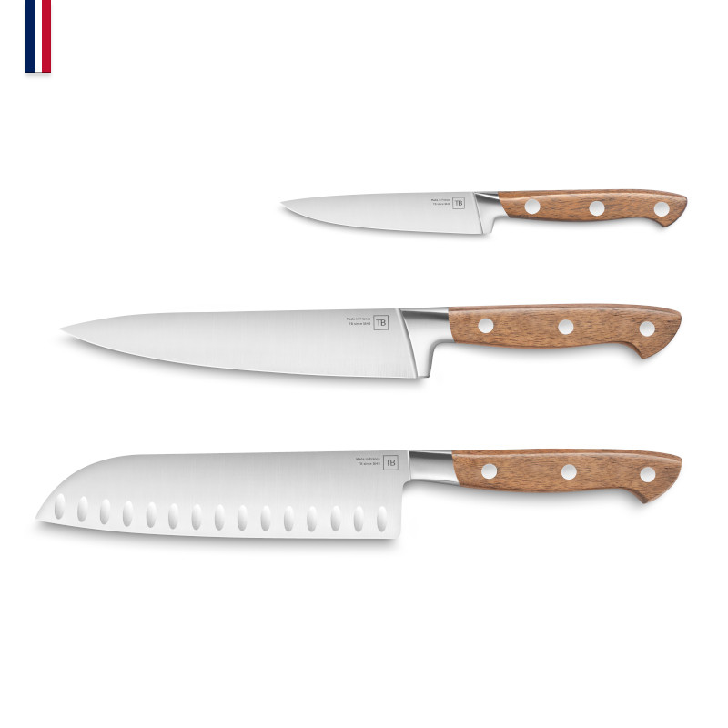 Georges : Set de 3 couteaux Office - Santoku - Cuisine - Made In France - Georges