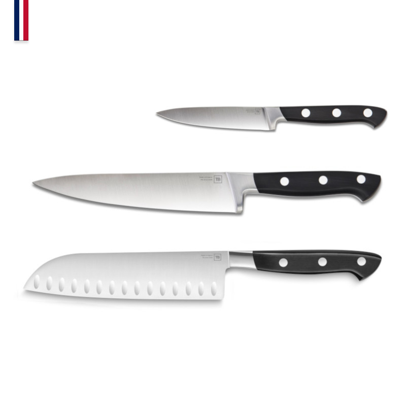 Georges : Set de 3 couteaux Office - Santoku - Cuisine - Made In France - Georges