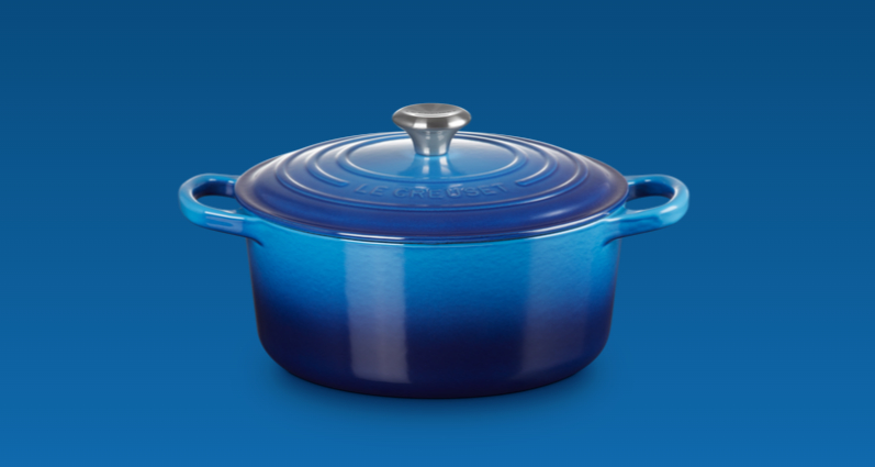 Cocotte ronde en fonte émaillée couleur Azur