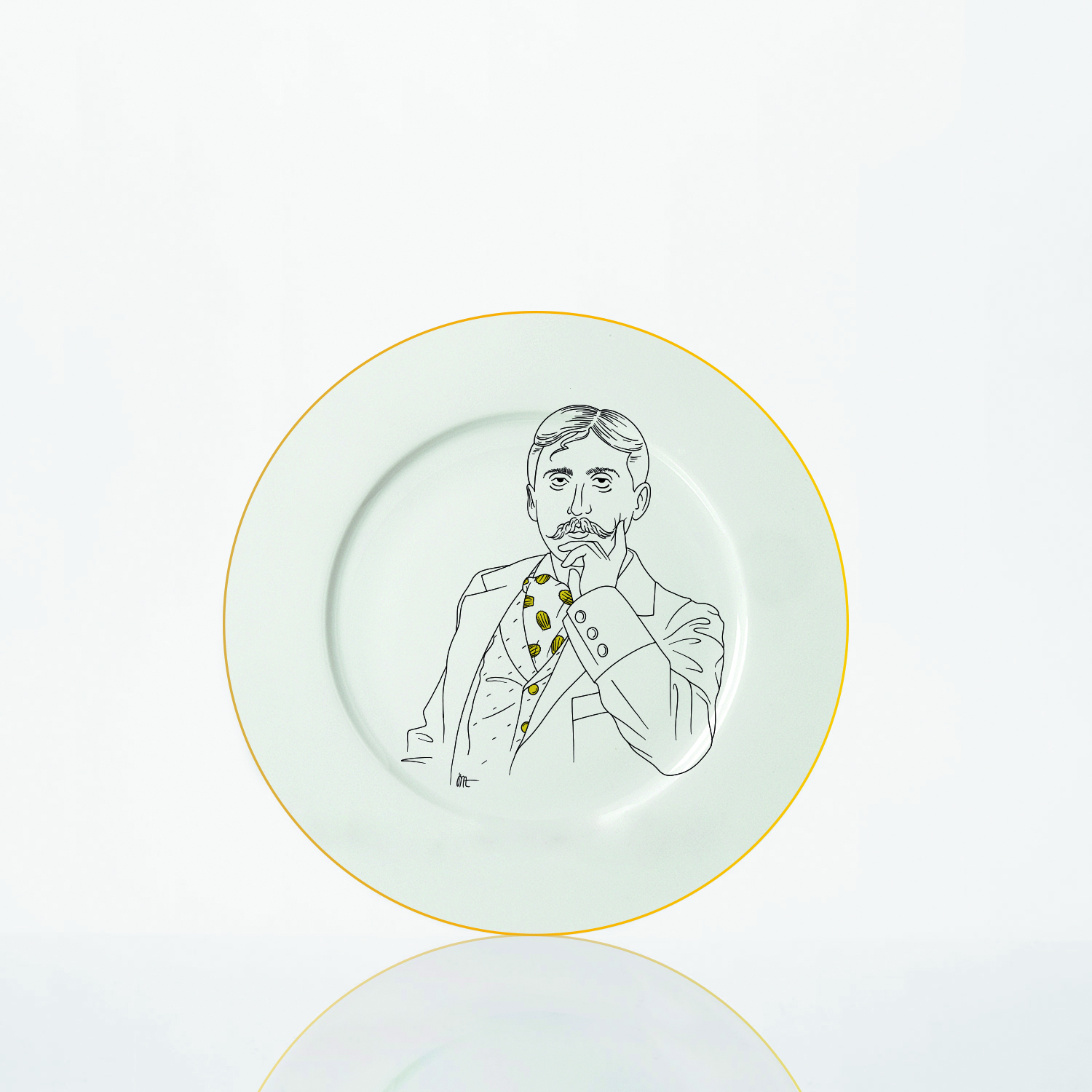 CHERS PARISIENS, Assiettes à dessert marcel Proust par l'illustrateur Jean-Michel Tixier - CHERS PARISIENS - Marcel Proust