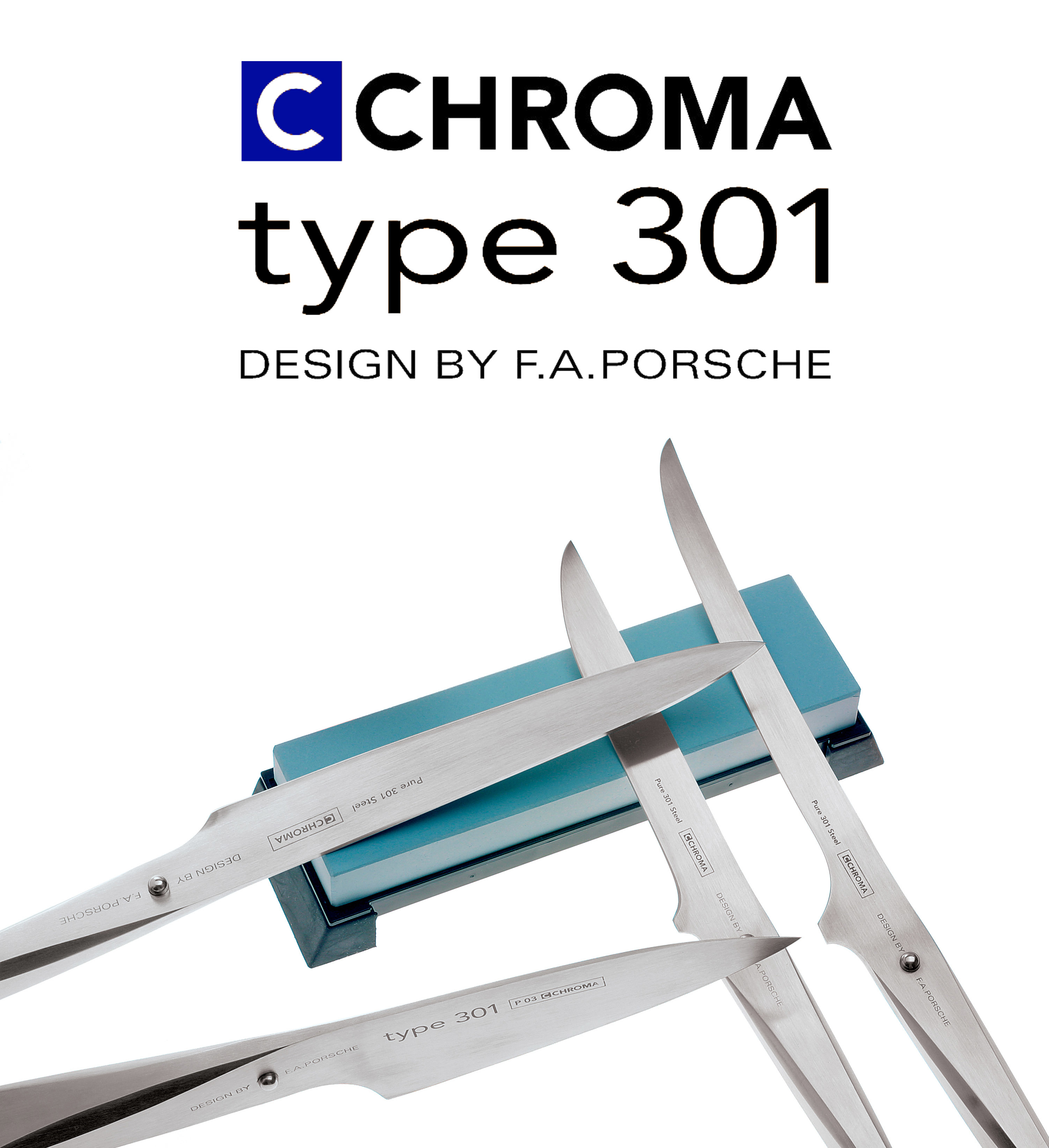 Visuel deType 301 design by F.A. Porsche - Chroma Gamme couteaux de cuisine Type 301