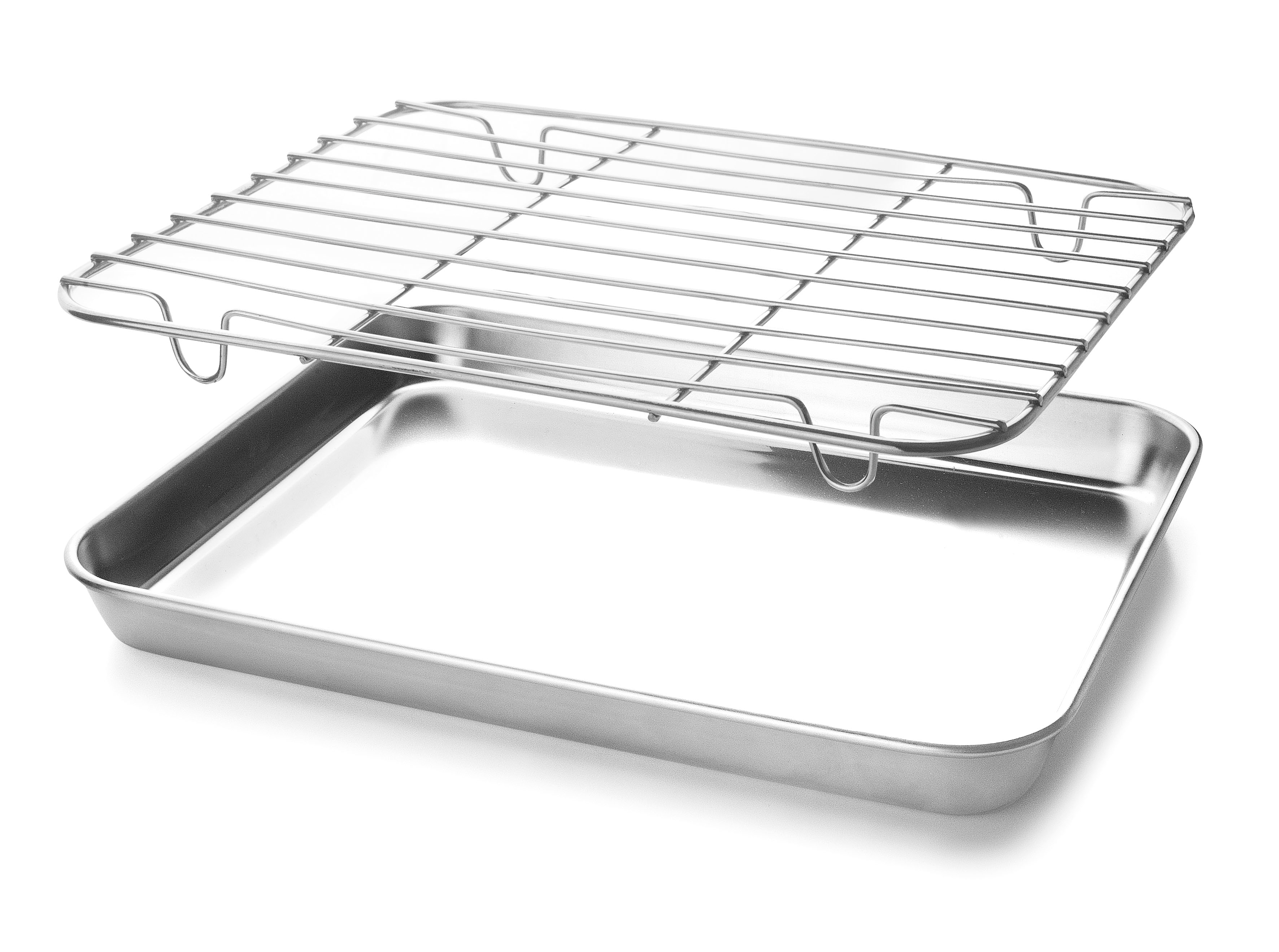 Plaque De Four Inox 60x40 Cm Avec Grille - Acier Inox 304 - Pour Rôtisserie, Poulet, Biscuits - Professionnel