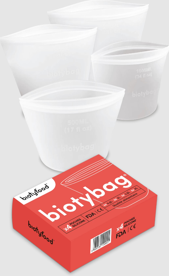 4 sacs de conservation biotybag® réutilisables