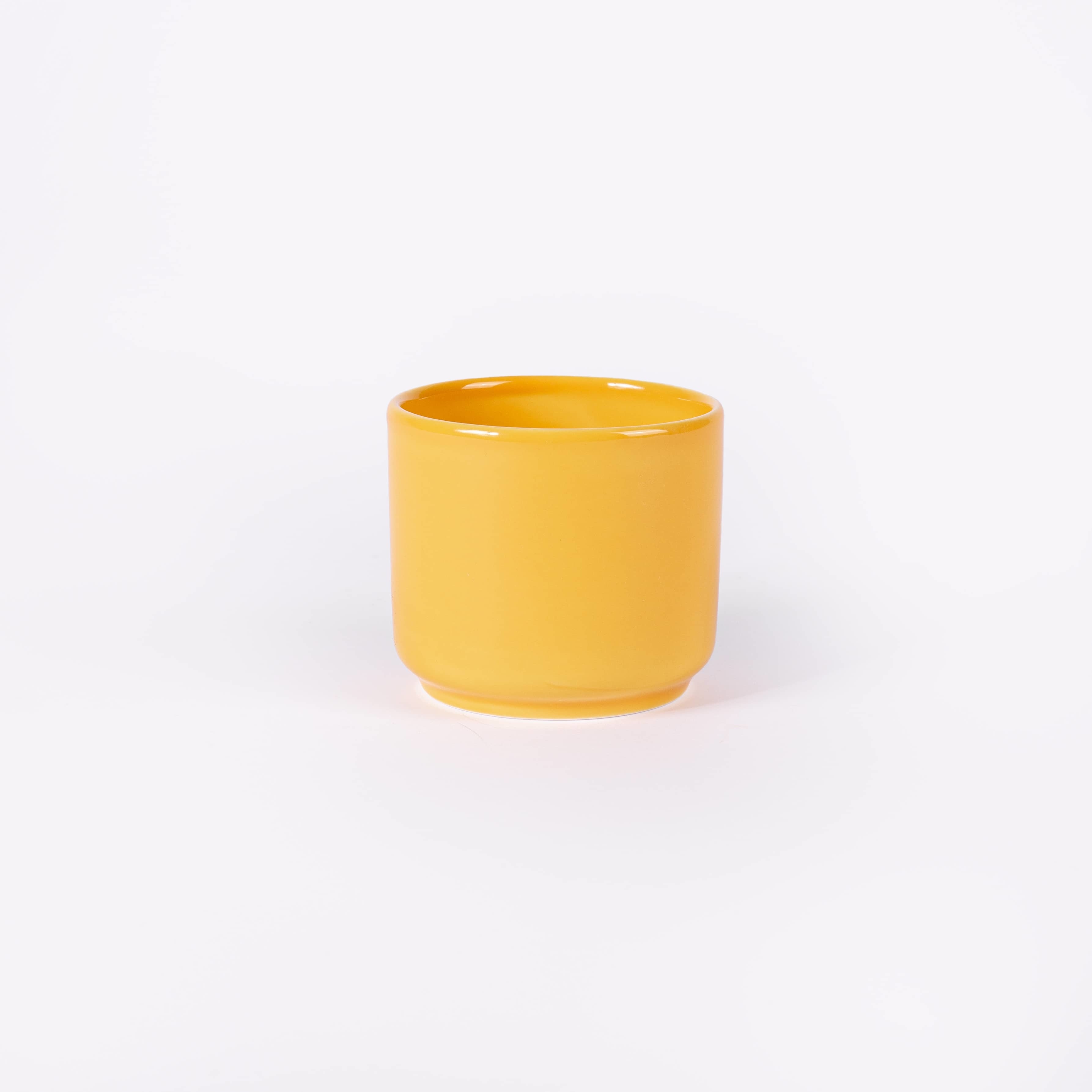 Tasse sans anse pour thé et café en porcelaine Jaune moutarde - Essentielle