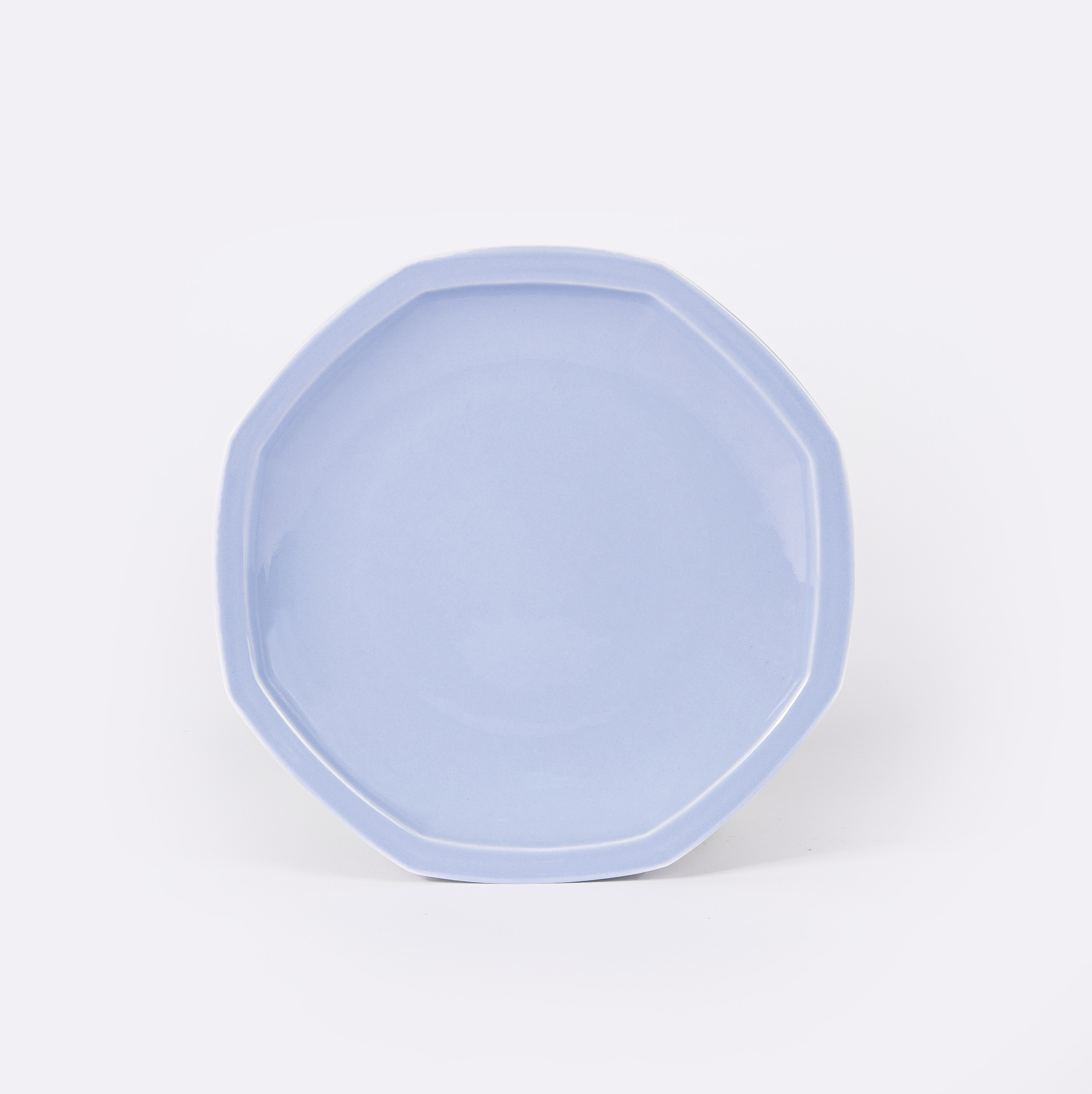 L’assiette octogonale en porcelaine - Bleu pastel - Intemporelle
