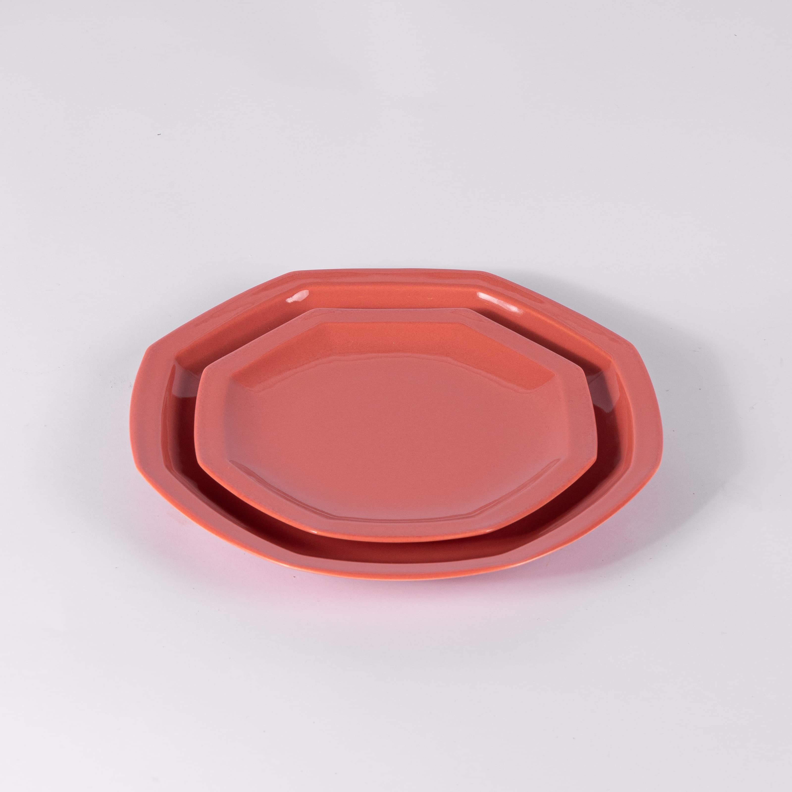 L'assiette octogonale en porcelaine - Terracotta - Intemporelle