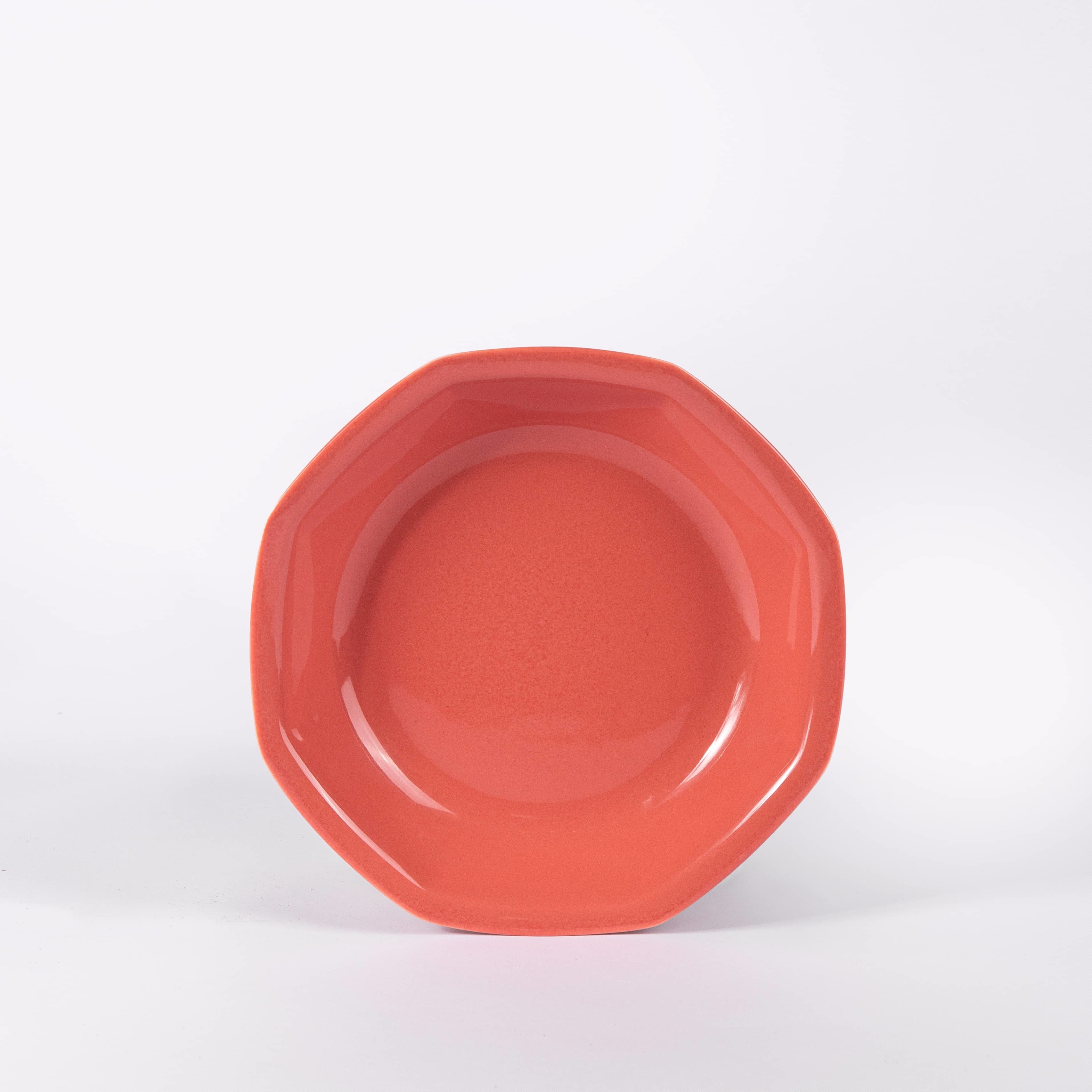 L'assiette creuse octogonale en porcelaine - Terracotta - Intemporelle