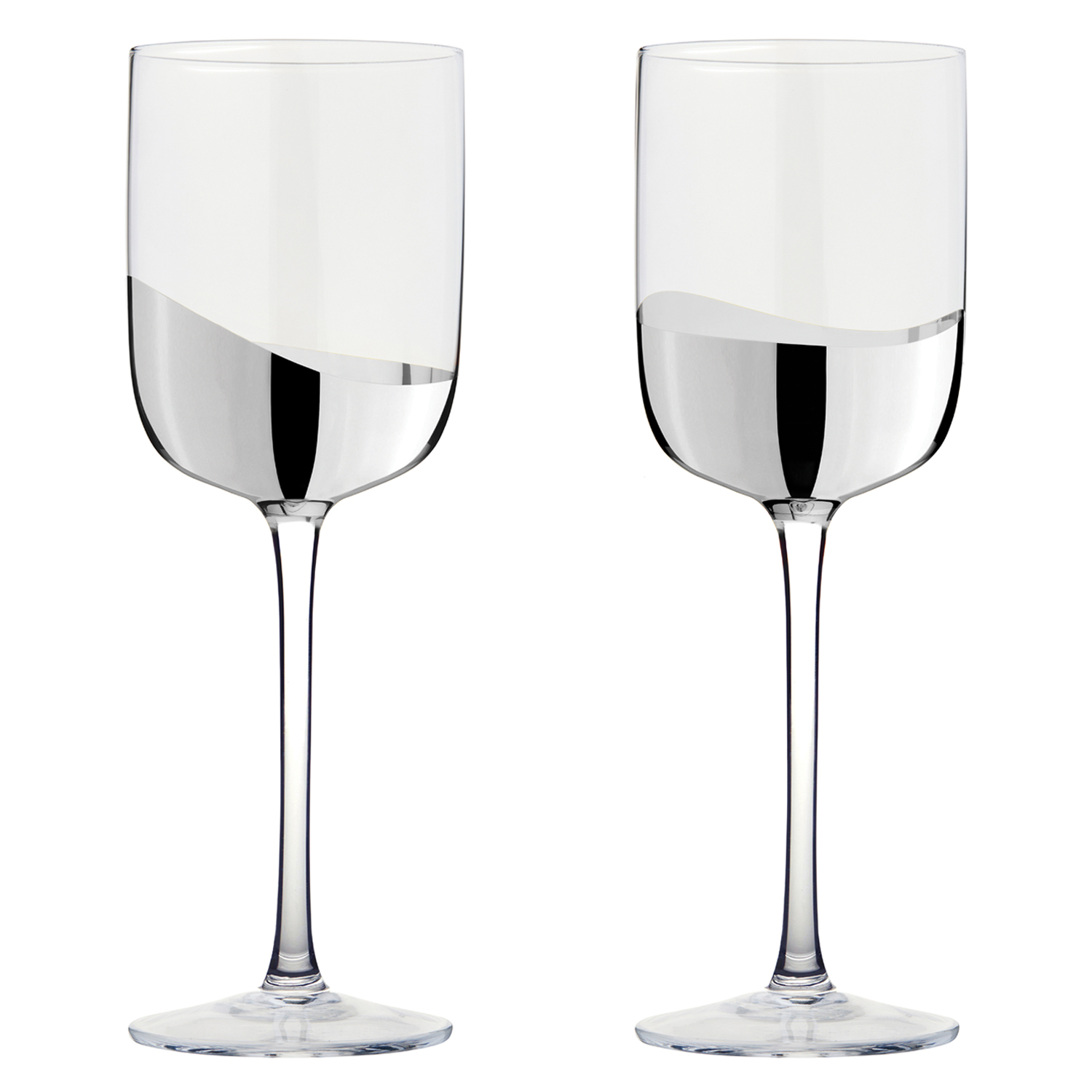 Wave - Verres à vin Argent, Set 2 - Anton Studio Designs