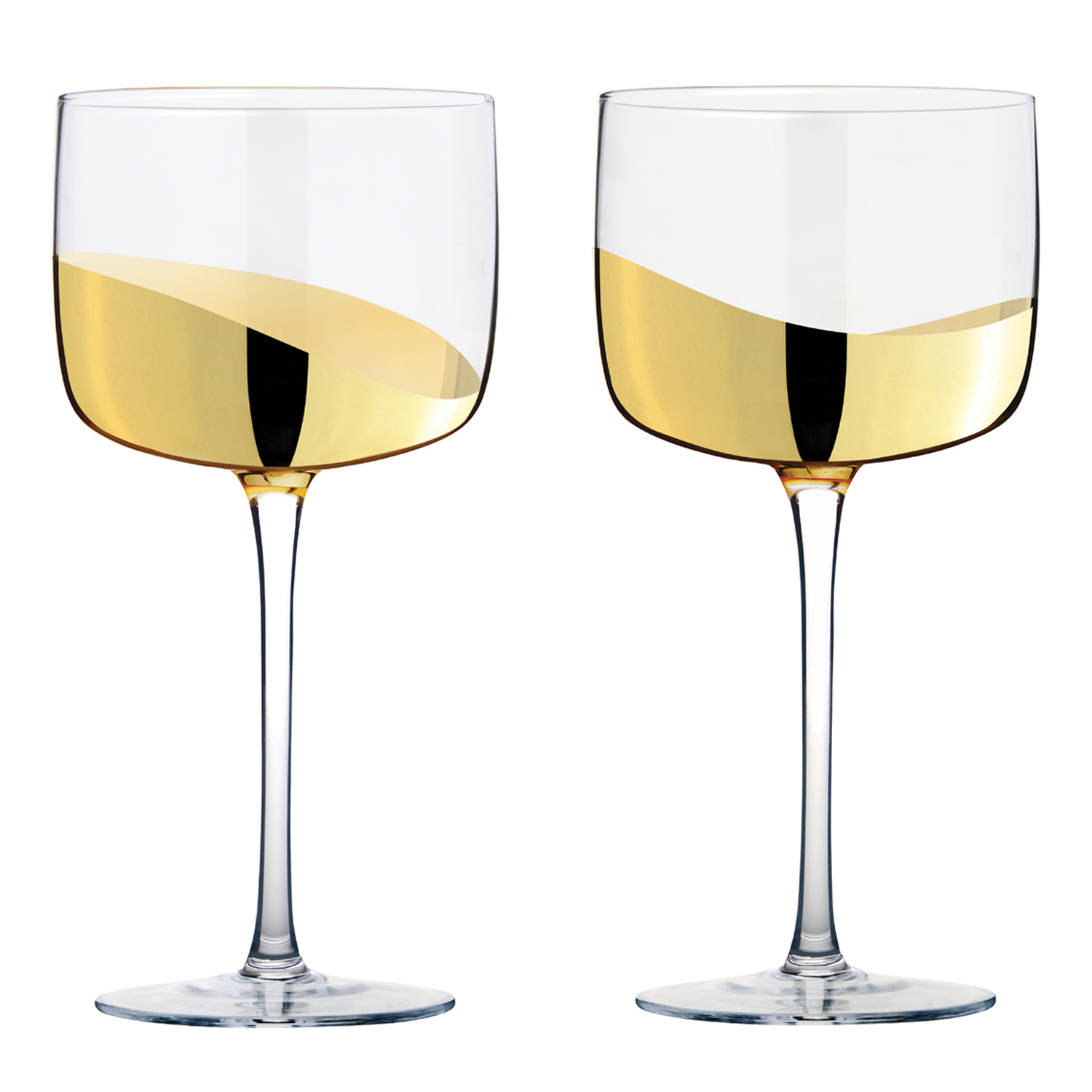 Wave - Verres à gin Or, Set de 2 - Anton Studio Designs