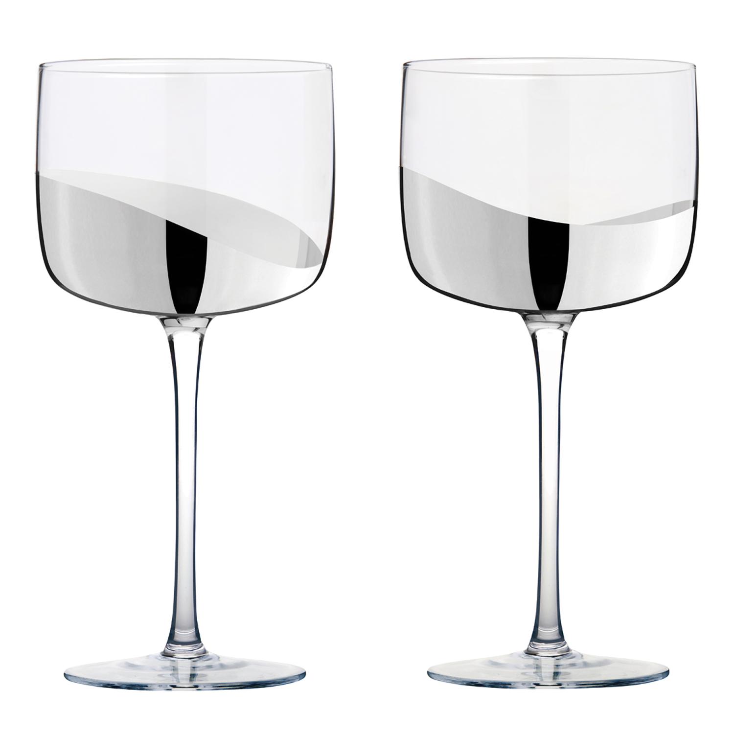 Wave - Verres à gin Argent, Set de 2 - Anton Studio Designs