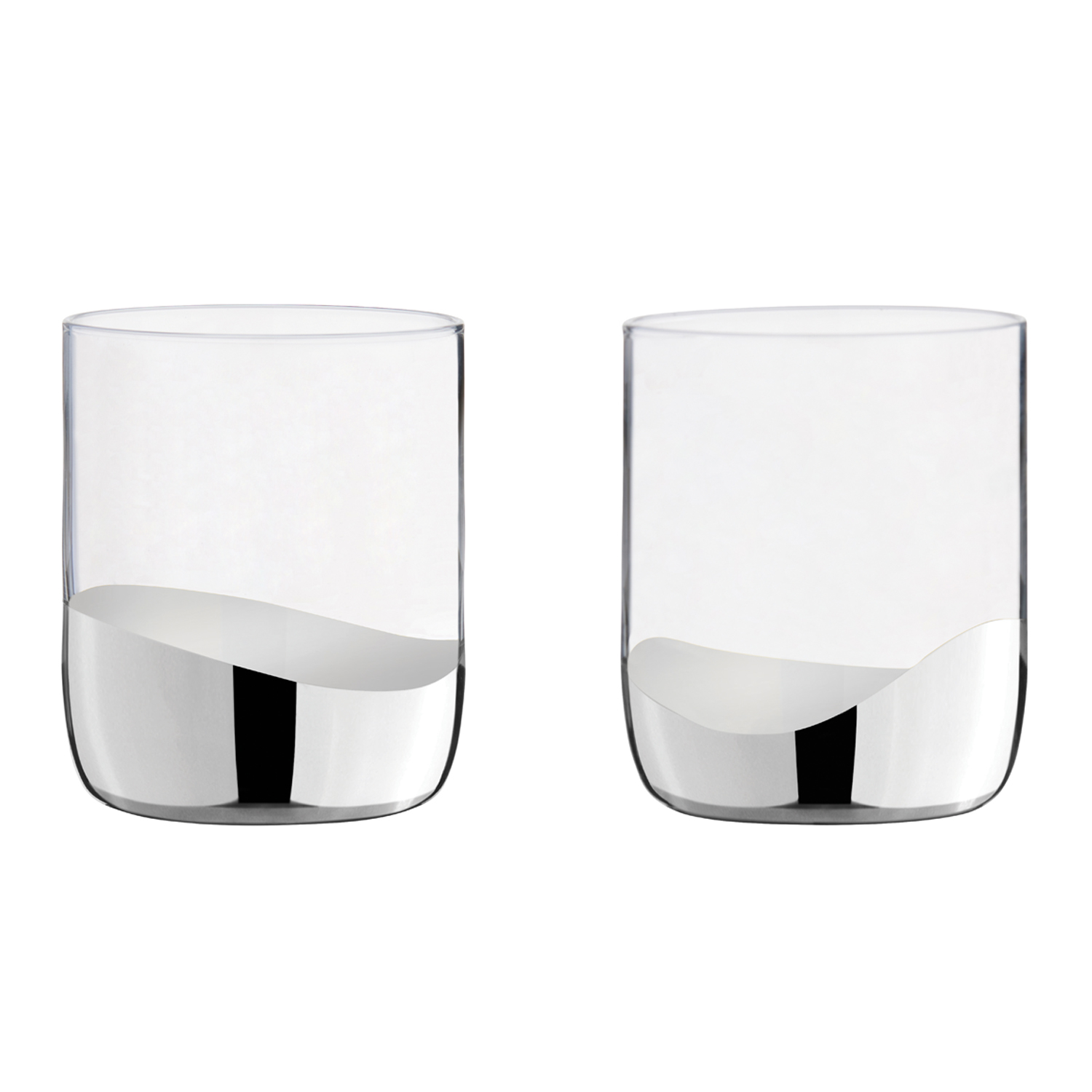 Wave - Verres à eau/liqueur Argent, Set de 2 - Anton Studio Designs