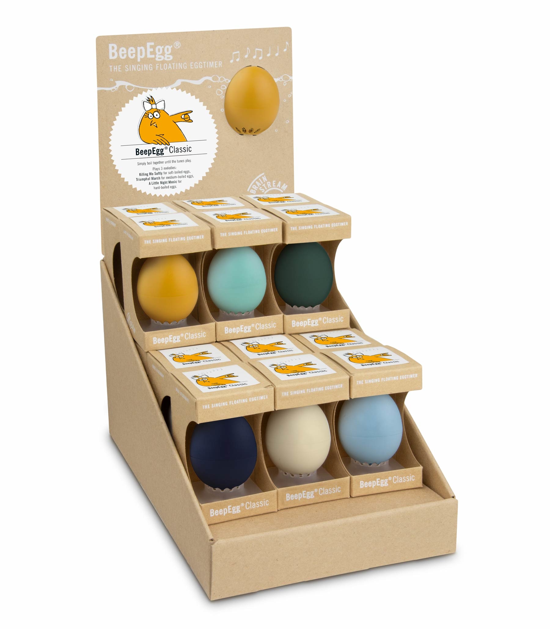 BeepEgg® Couleurs Désaturées - Display 18 pièces - Brainstream