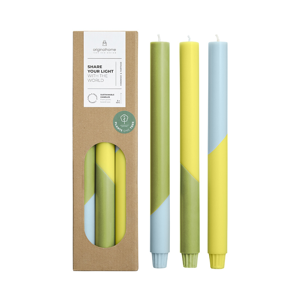 Diagonal Candles S/3 - Plant-based candles